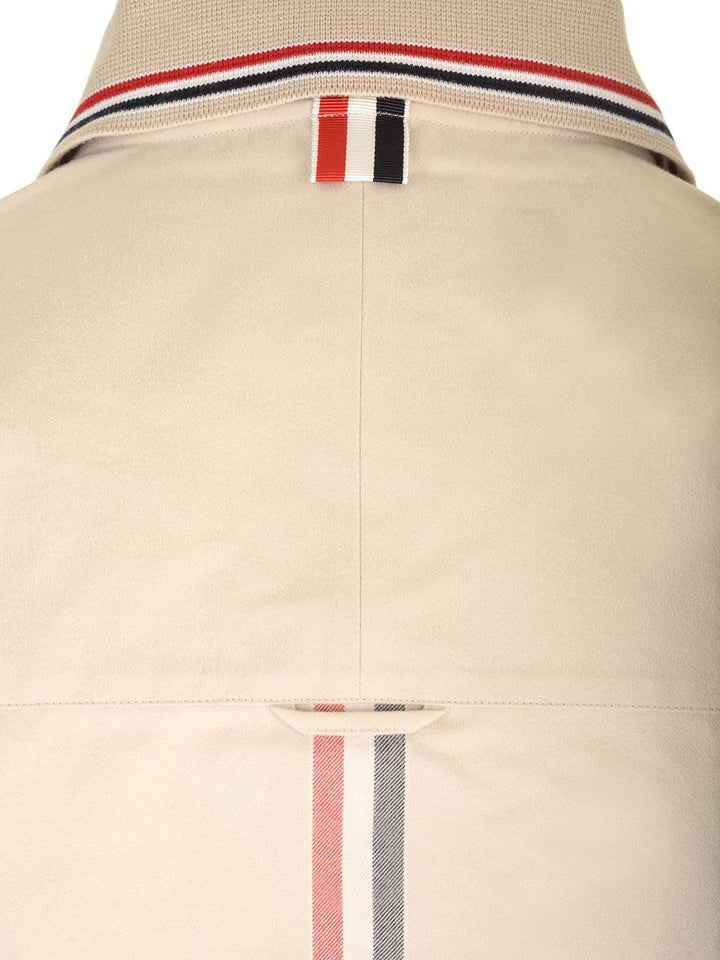 Stripe Cotton Flannel Oversized Shirt Shirts White