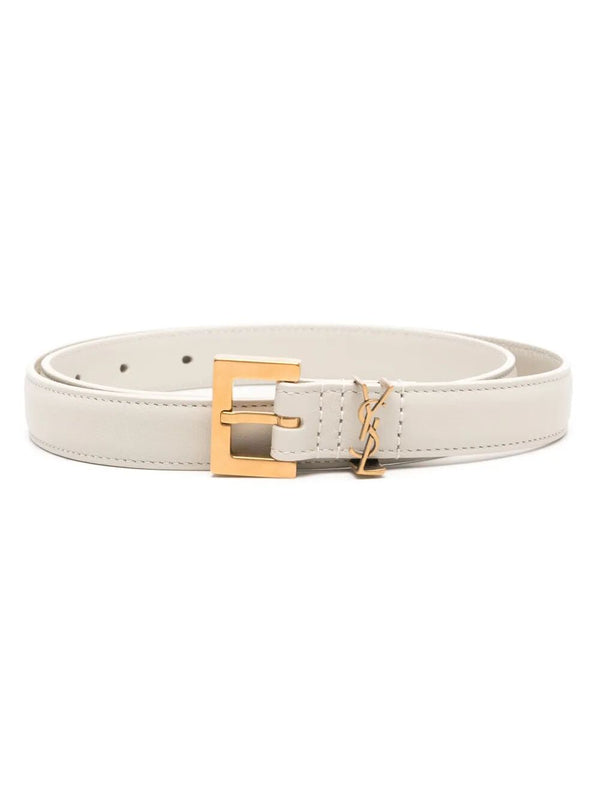 Cassandre Thin Belt With Square Buckle In Box Leather