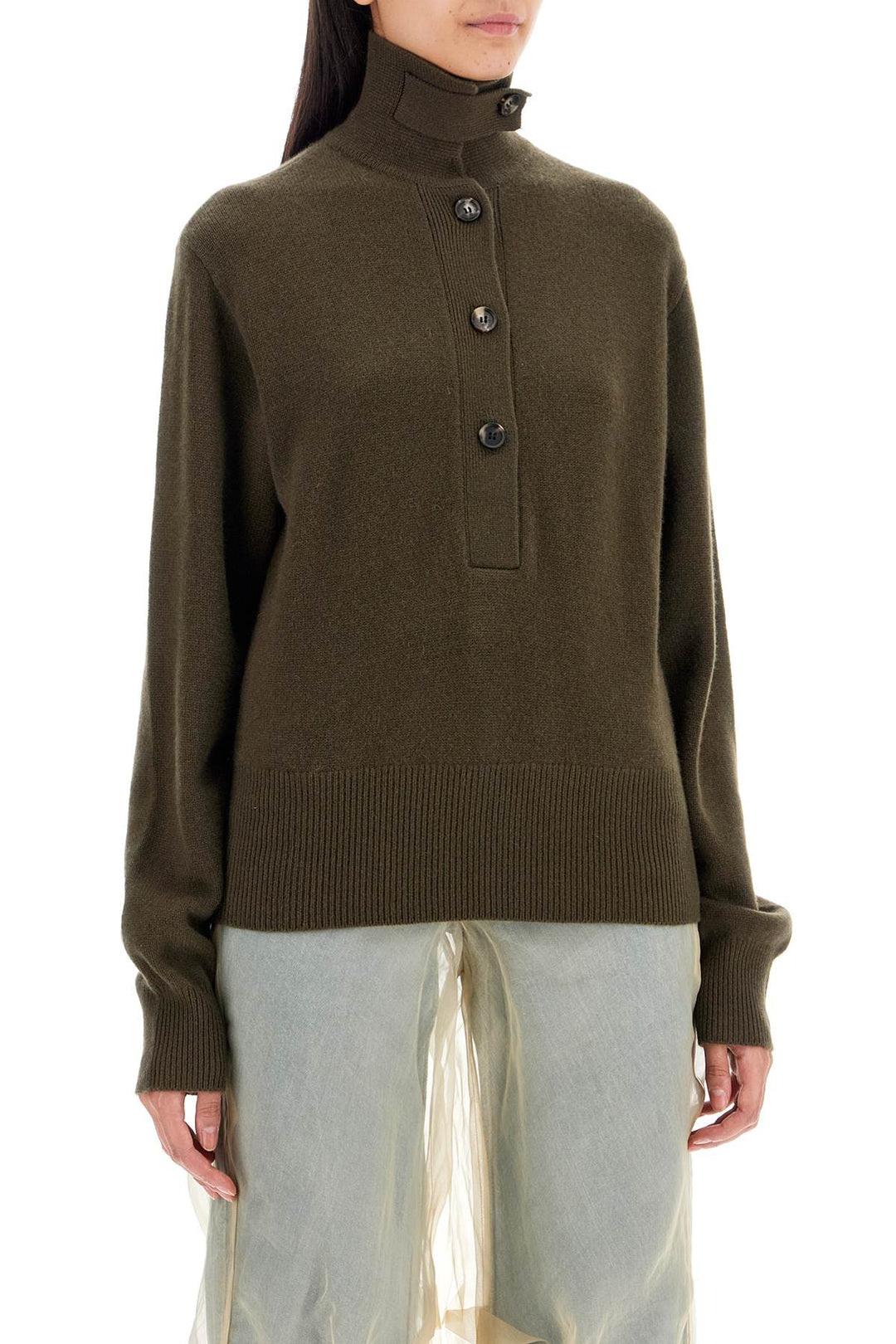 Pullover In Cashmere Stile Polo