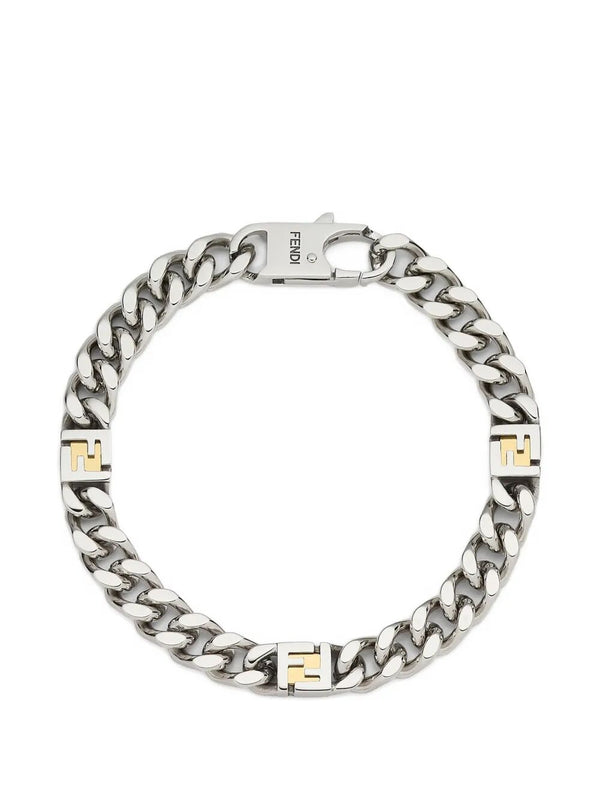 Ff Cube Silver And Gold-Coloured Bracelet