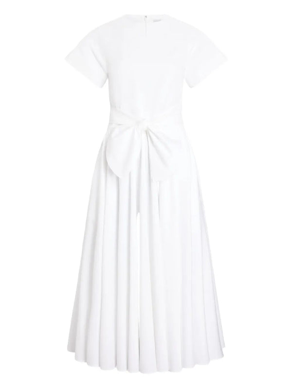 Short-Sleeved Knot Midi Dress