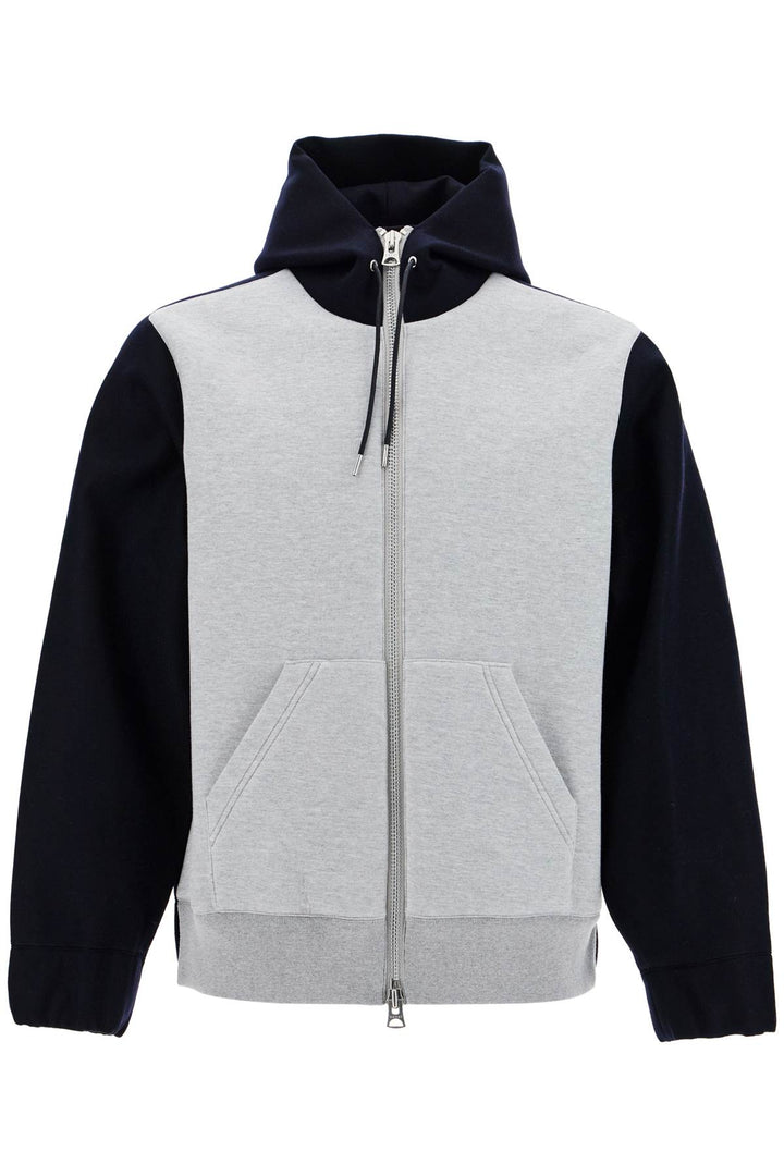 Bicolor Sweatshirt With Zip And Hood