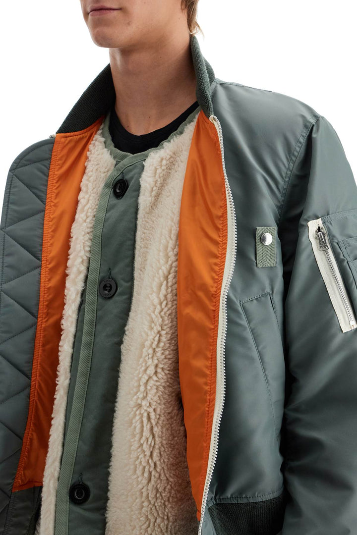 Layered Hybrid Bomber Jacket