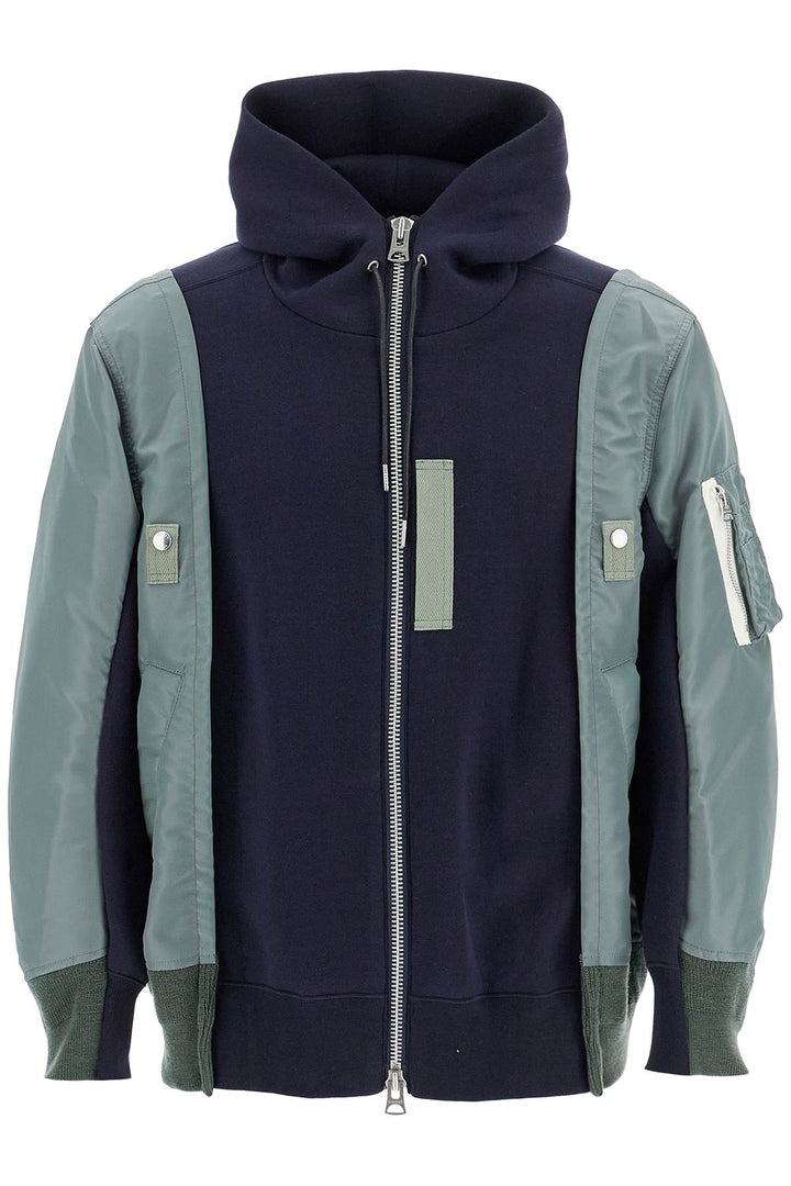 Hybrid Sweatshirt With Zip And Hood