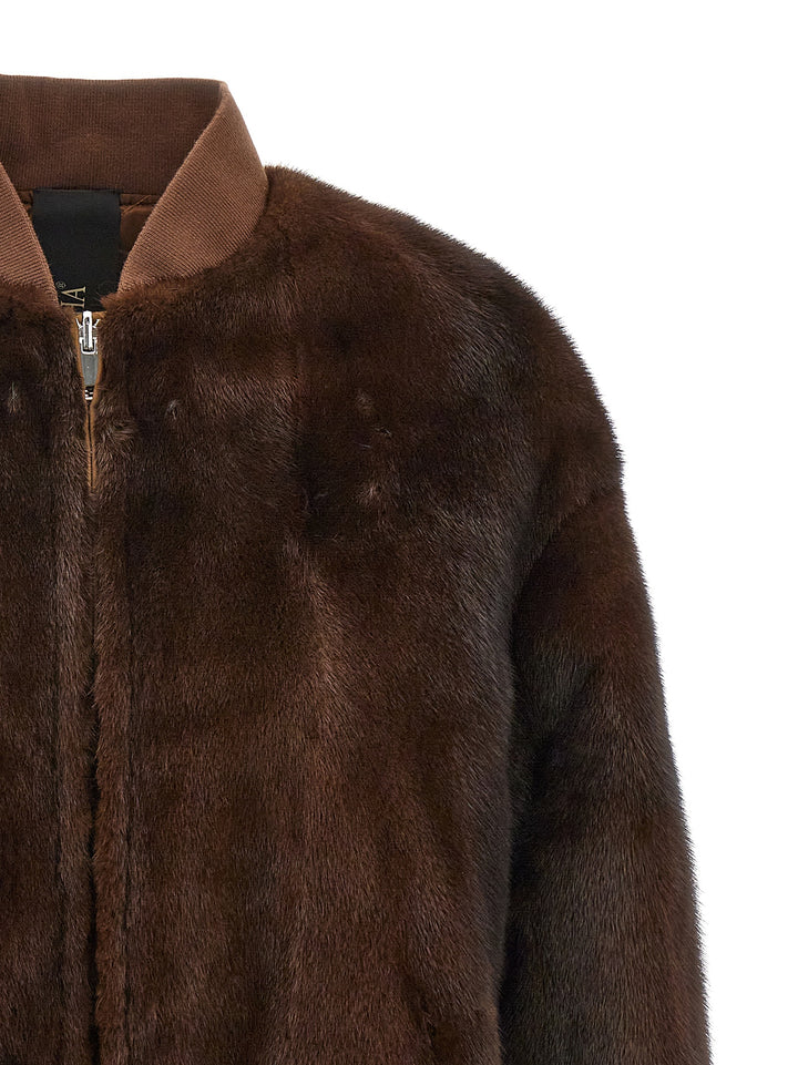 Visone-Nylon Diamond Fur Brown