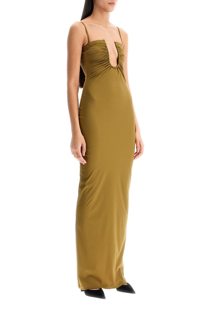 Maxi Lycra Dress With U Neckline