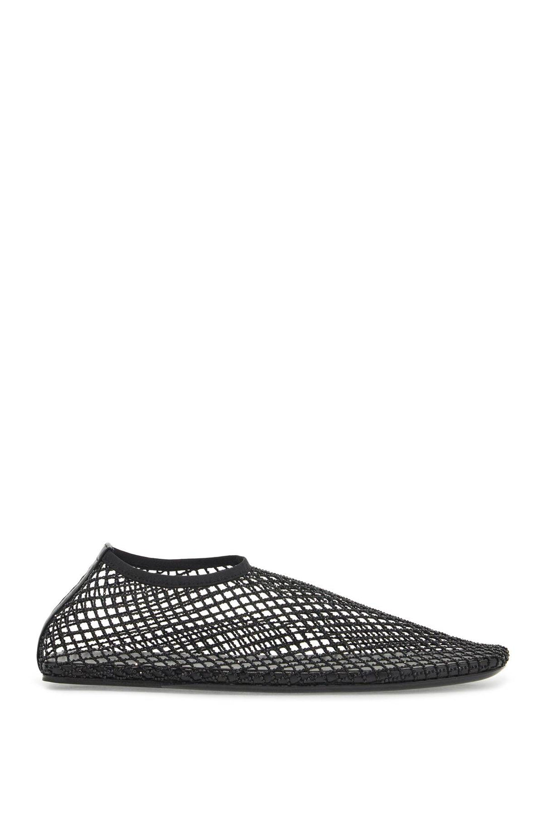 Mesh Ballerina Flats With Micro Crystals