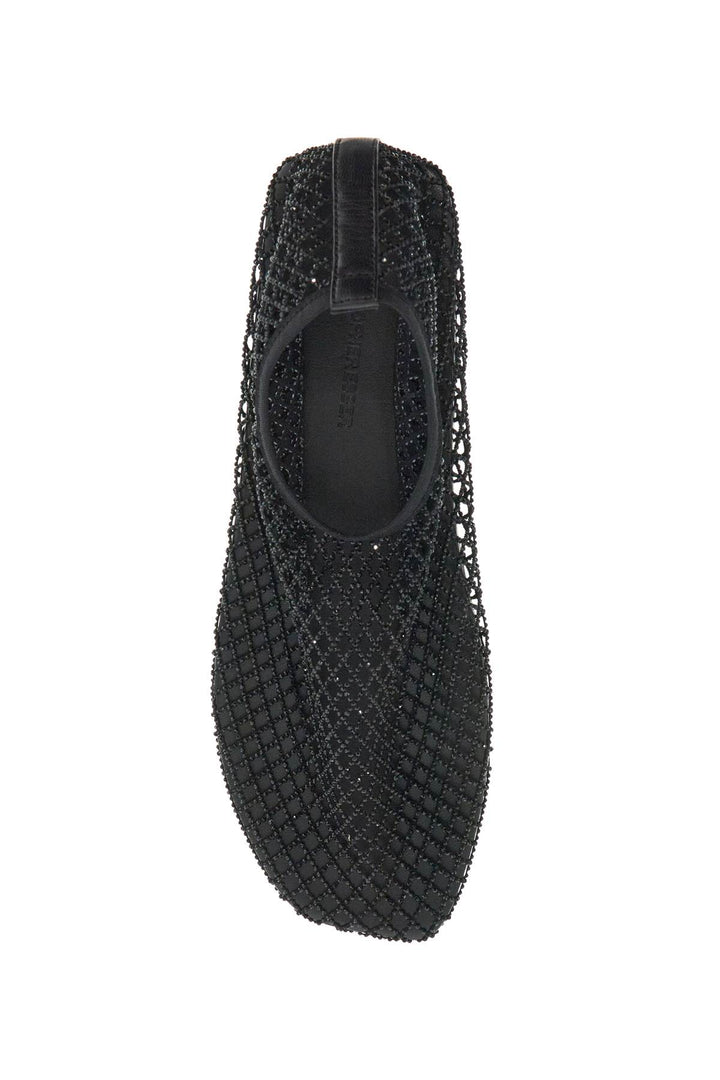 Mesh Ballerina Flats With Micro Crystals