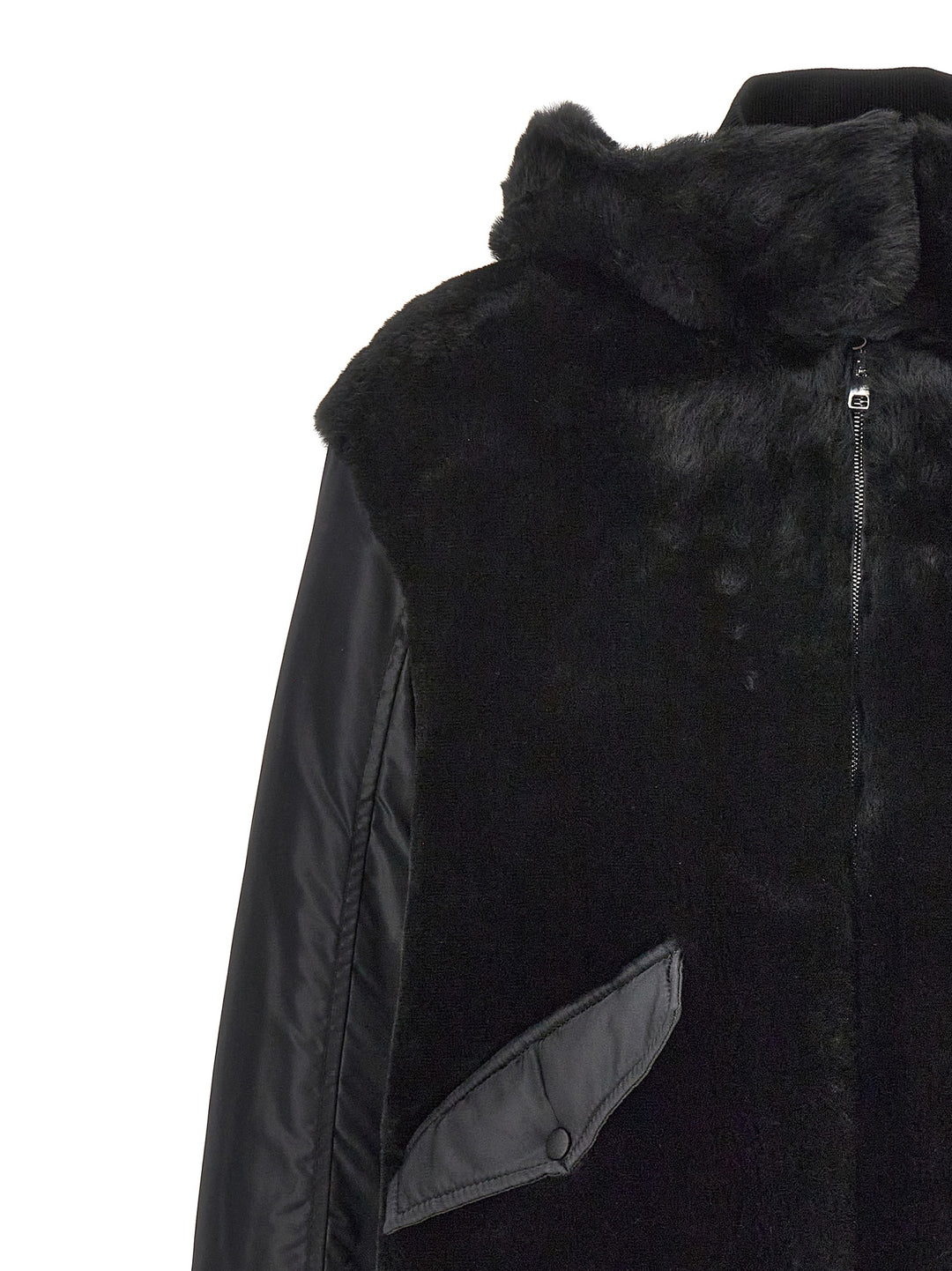 Merino Straight-Nylon Fur Black