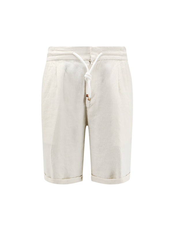 Linen Bermuda Shorts With Drawstring