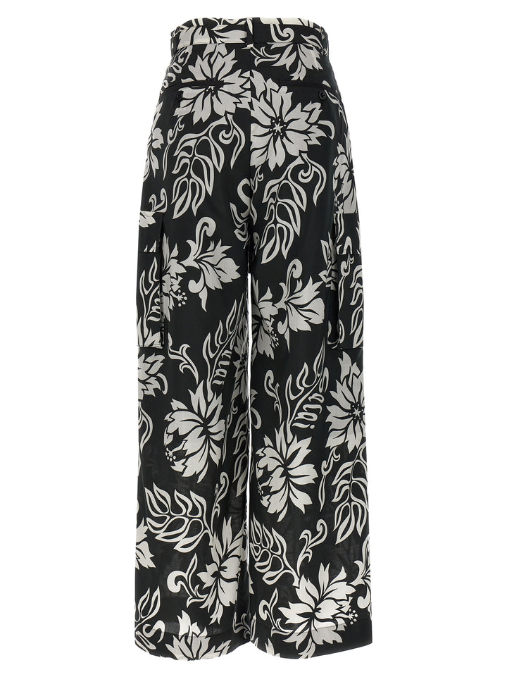 Sacai Floral Print Trousers Pants - White/Black | 8a2dfb489c3537703e96d3f60f761227aa51f5bf