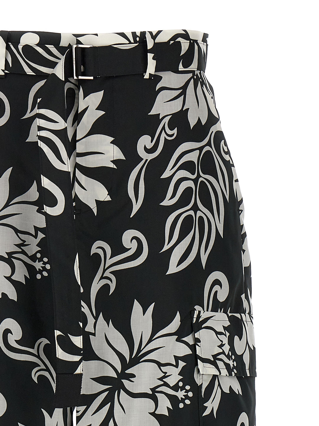 Sacai Floral Print Trousers Pants - White/Black | 915da9061672e2c7afedf4e9dd9e1d5fbe3e9475