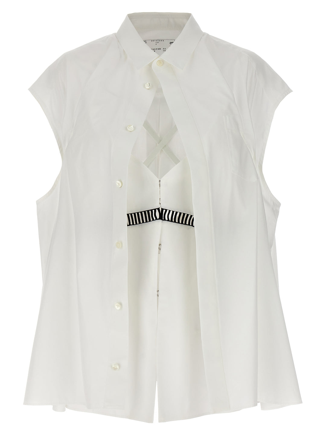 Sacai Overlay Shirt Shirt and Blouse - White | be517288e568feeb87159e08d0263912629aa118