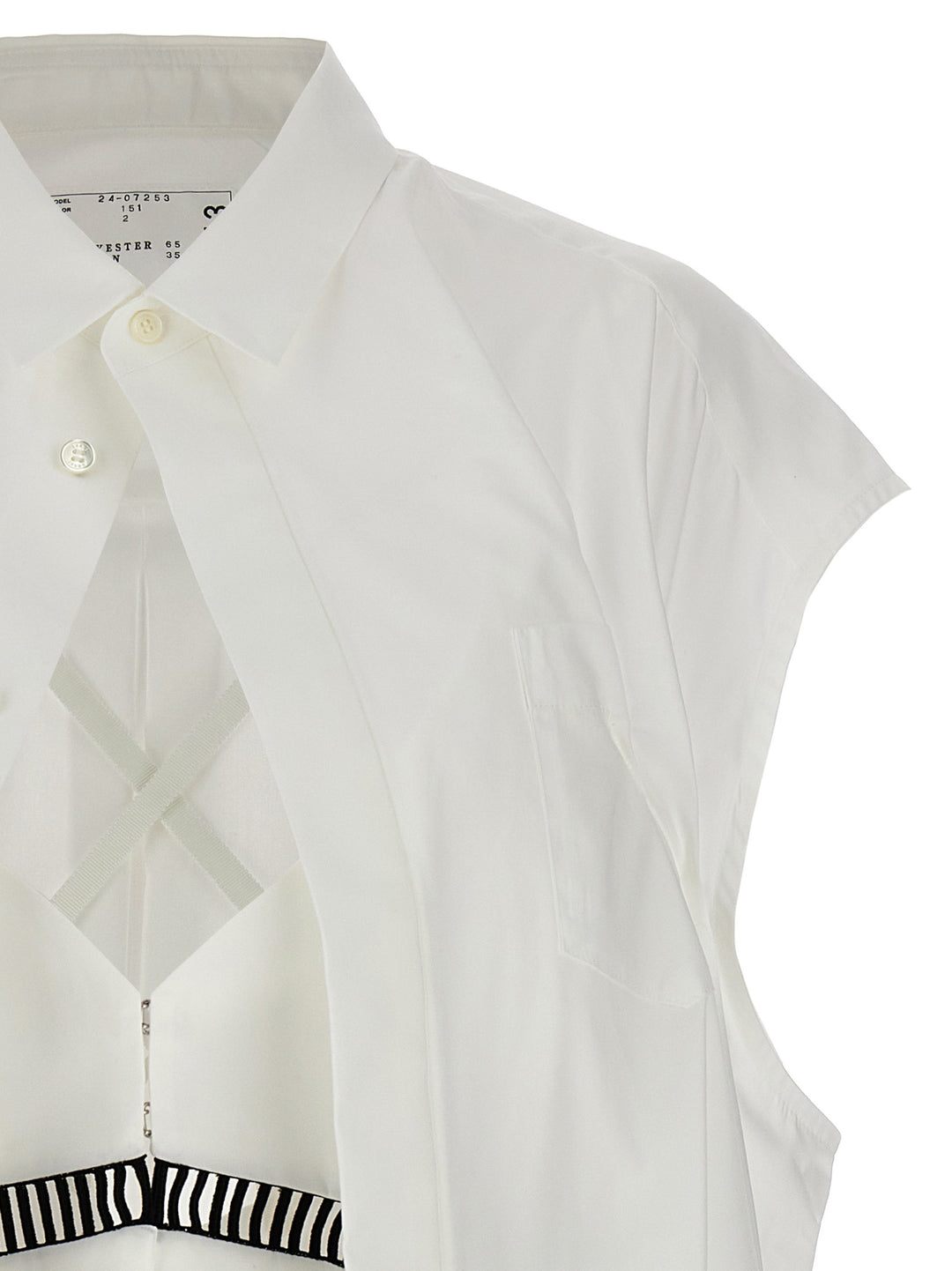Sacai Overlay Shirt Shirt and Blouse - White | 7d25a5b1220b4c59e0d4abcc14f693447ee20504