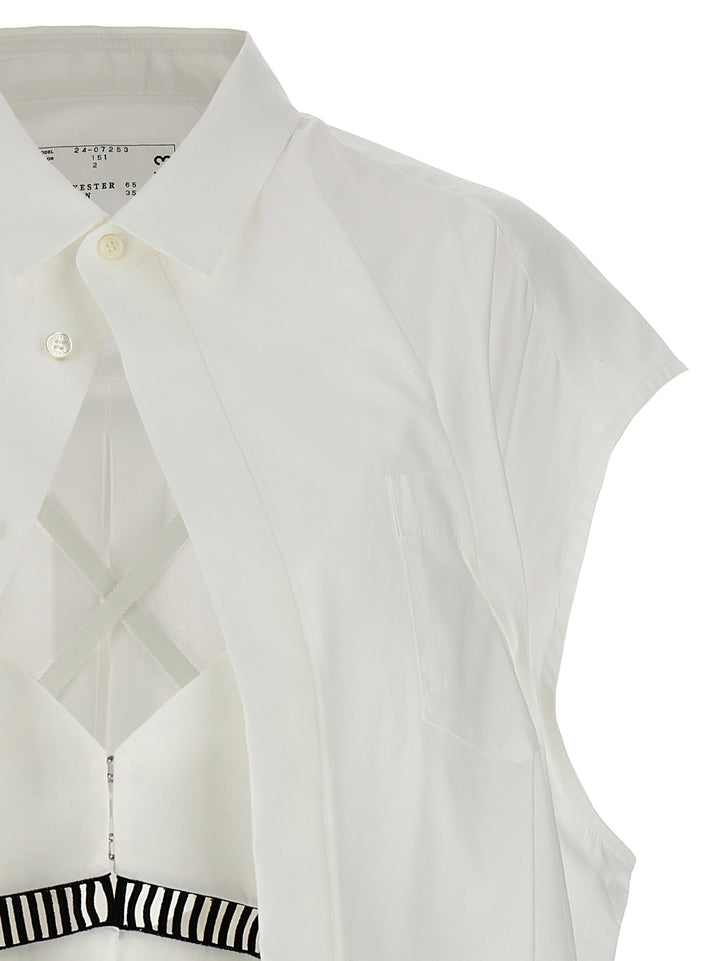 Sacai Overlay Shirt Shirt and Blouse - White | 7d25a5b1220b4c59e0d4abcc14f693447ee20504