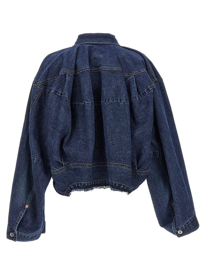 Cut-Out Denim Jacket Casual Jackets, Parka Blue