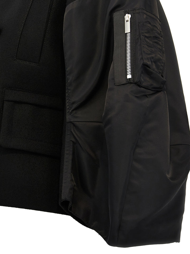 Melton Casual Jackets, Parka Black