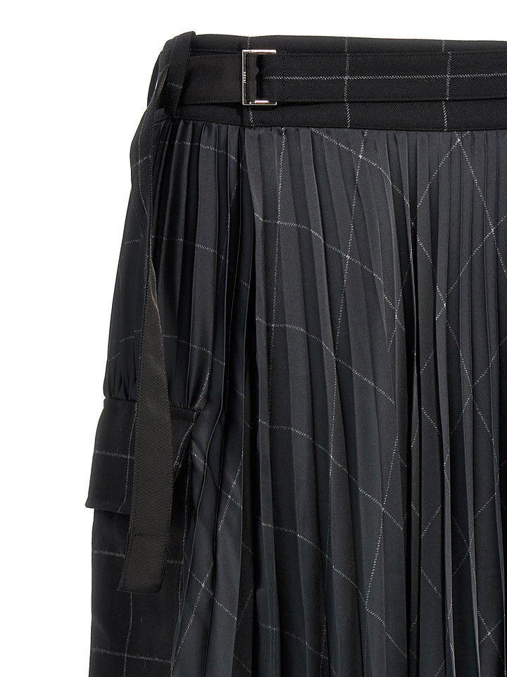 Windowpane Skirts Black