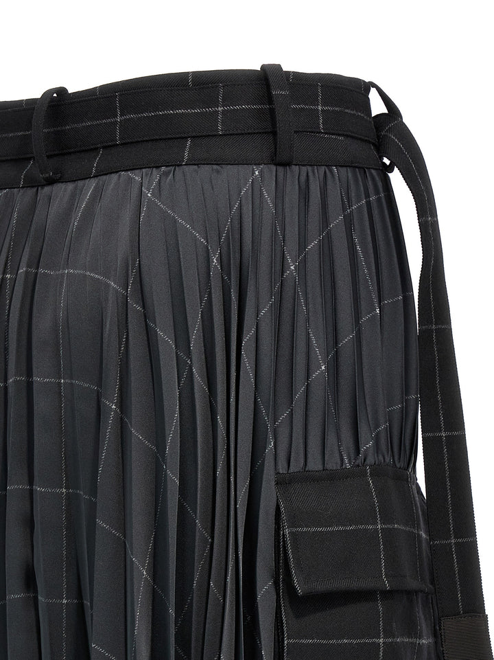 Windowpane Skirts Black