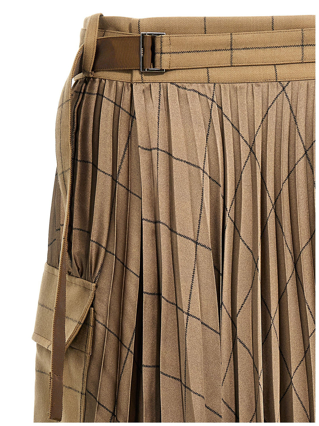 Windowpane Skirts Beige