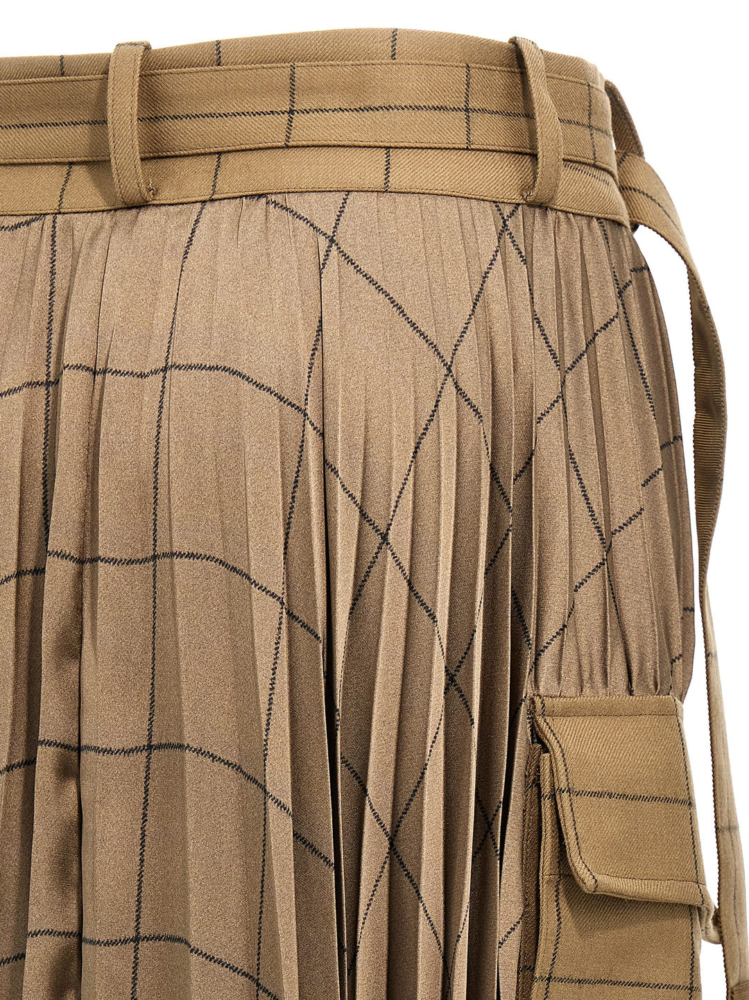 Windowpane Skirts Beige