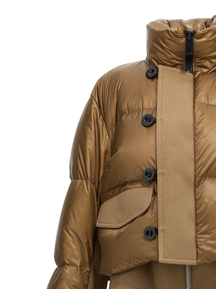 Wool Insert Down Jacket Casual Jackets, Parka Brown