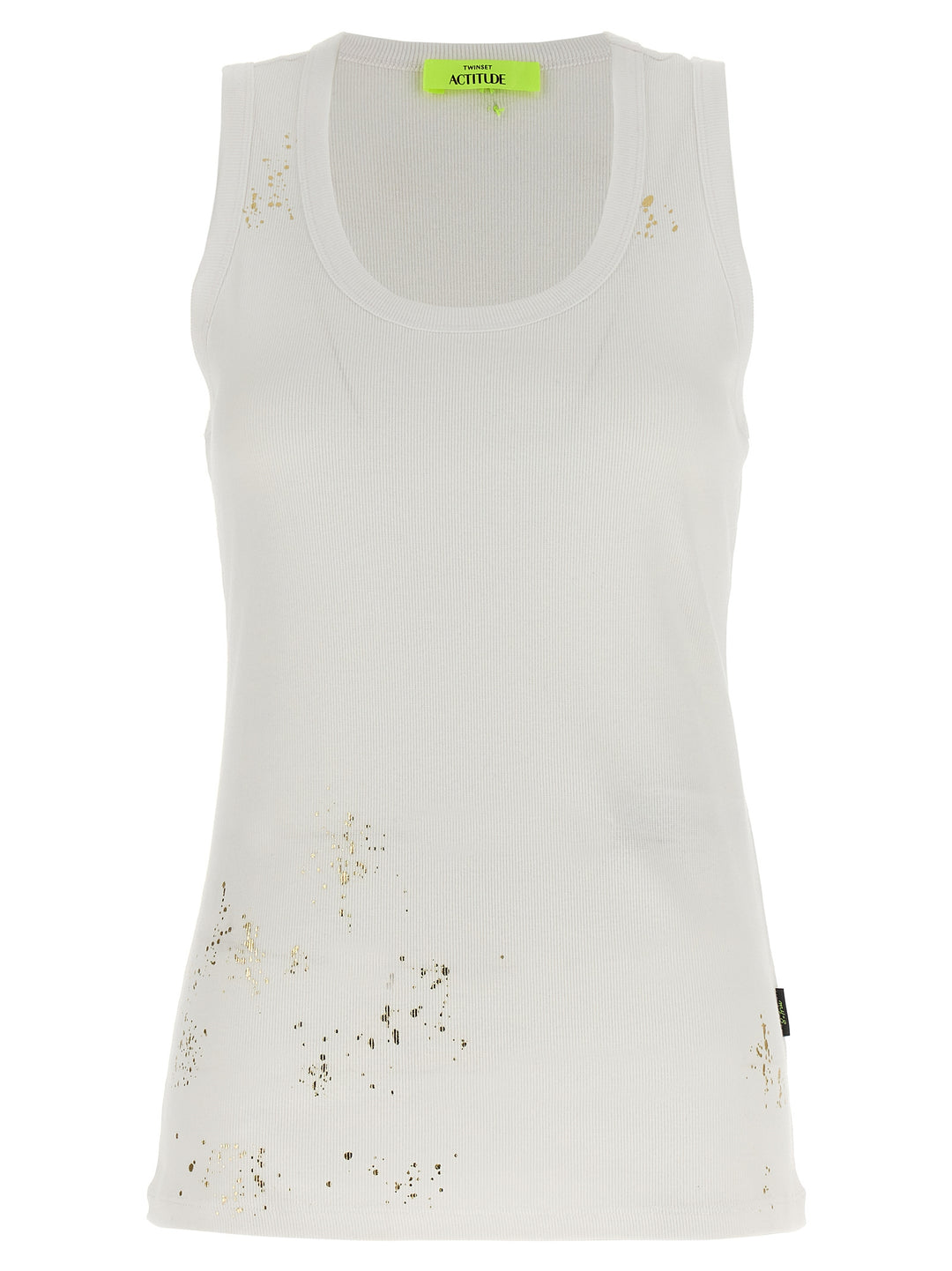 Gold Detail Top Tops White