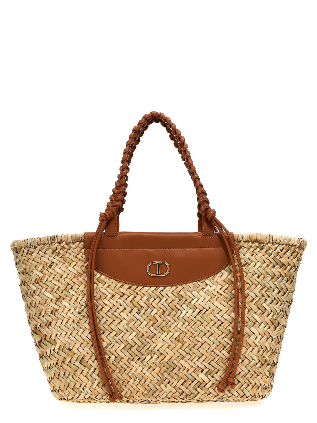 Raffia Shopping Bag Tote Bag Brown