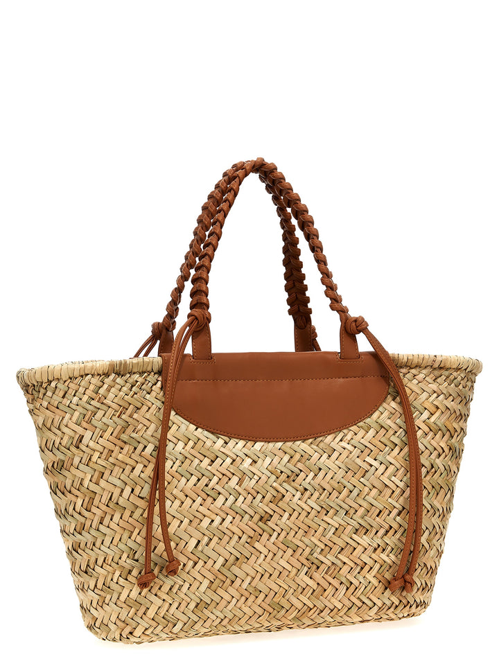 Raffia Shopping Bag Tote Bag Brown