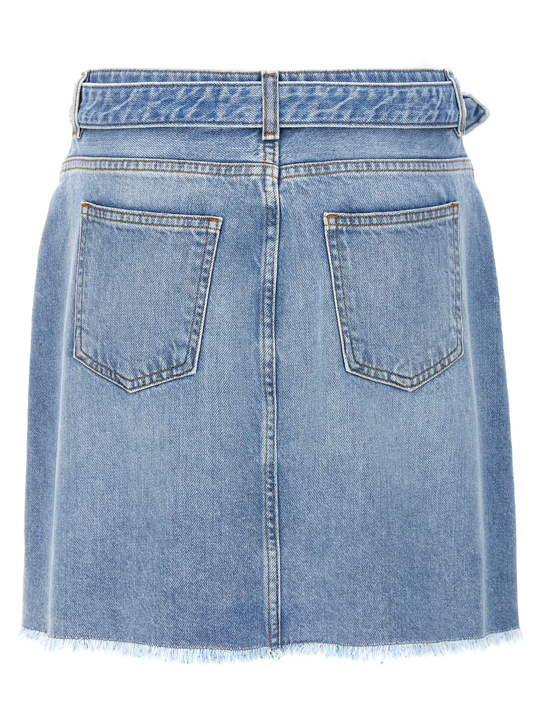 Logo Buckle Denim Skirt Skirts Light Blue