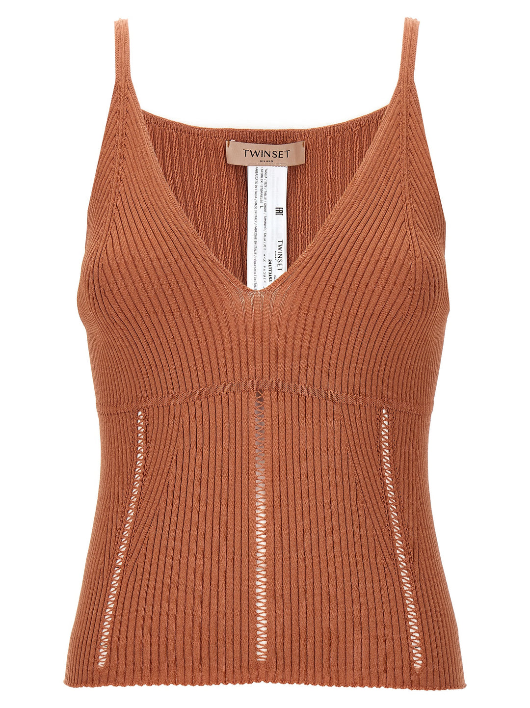 Ribbed Top Tops Orange