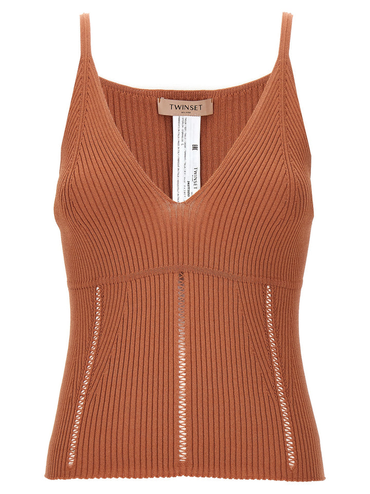 Ribbed Top Tops Orange