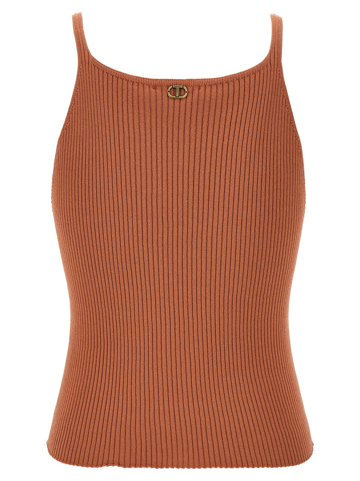 Ribbed Top Tops Orange