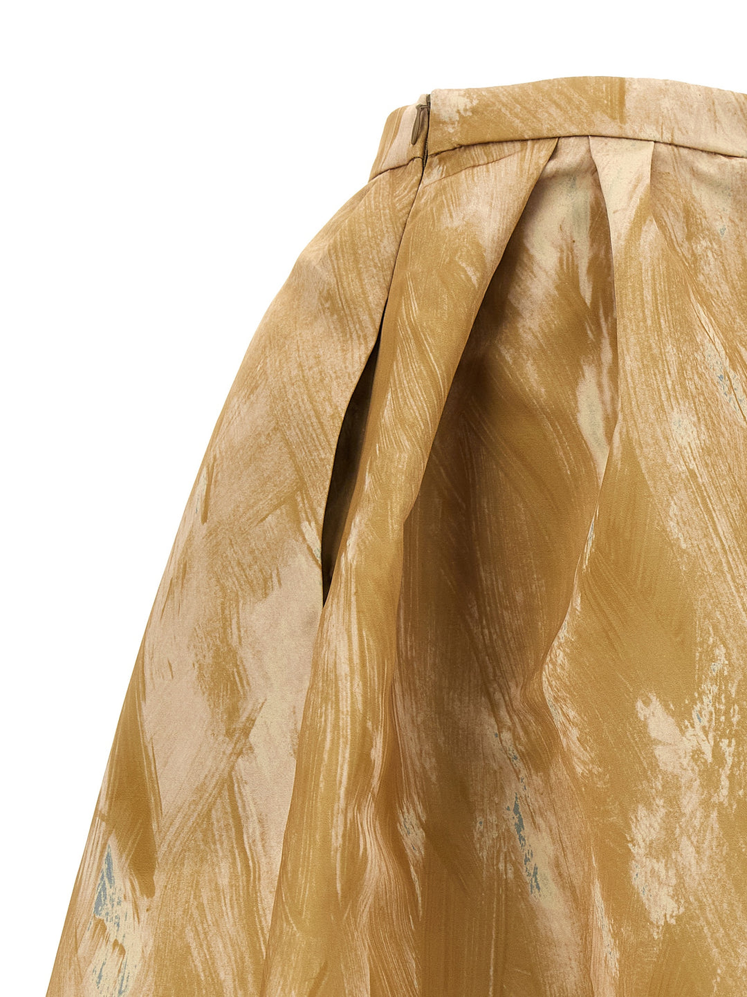 Flared Midi Skirt Skirts Beige