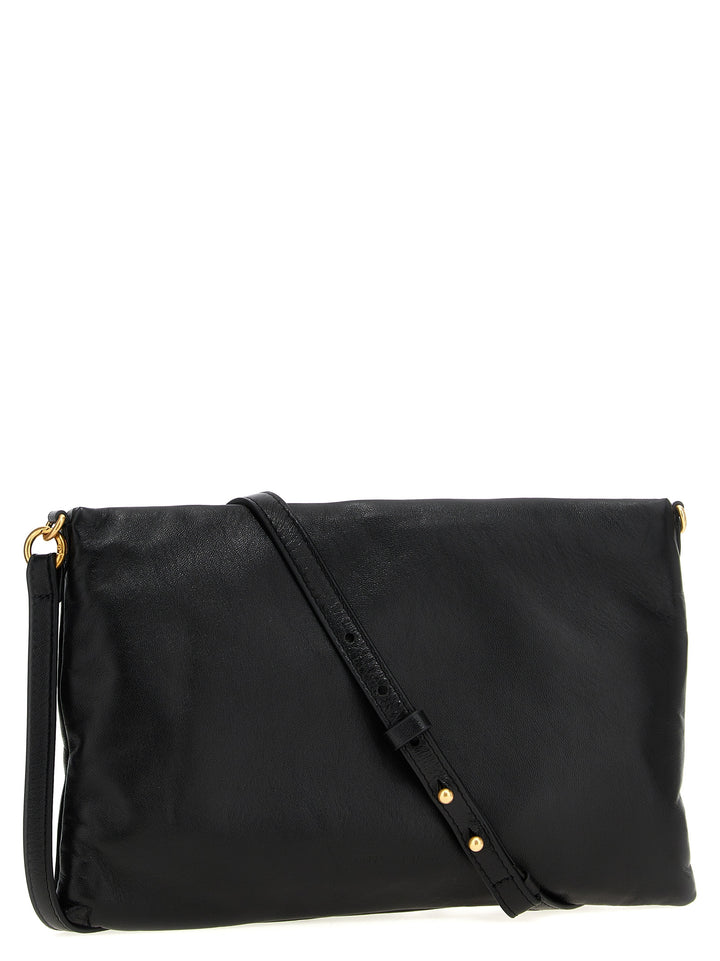 Logo Leather  Bag Clutch Black