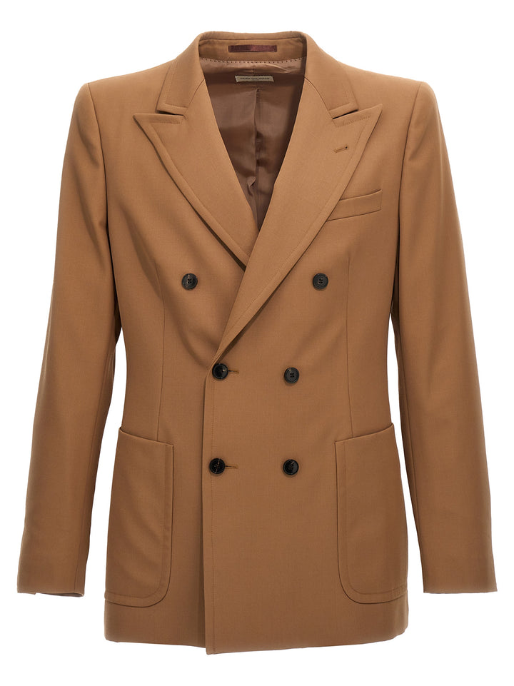 Double-Breasted Blazer Casual Jackets, Parka Beige