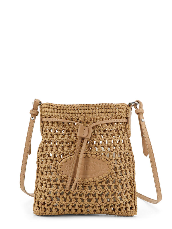 Raffia Bucket Bag With Crochet Motif