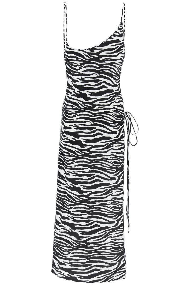 Abito Midi In Lycra Stampa Zebra