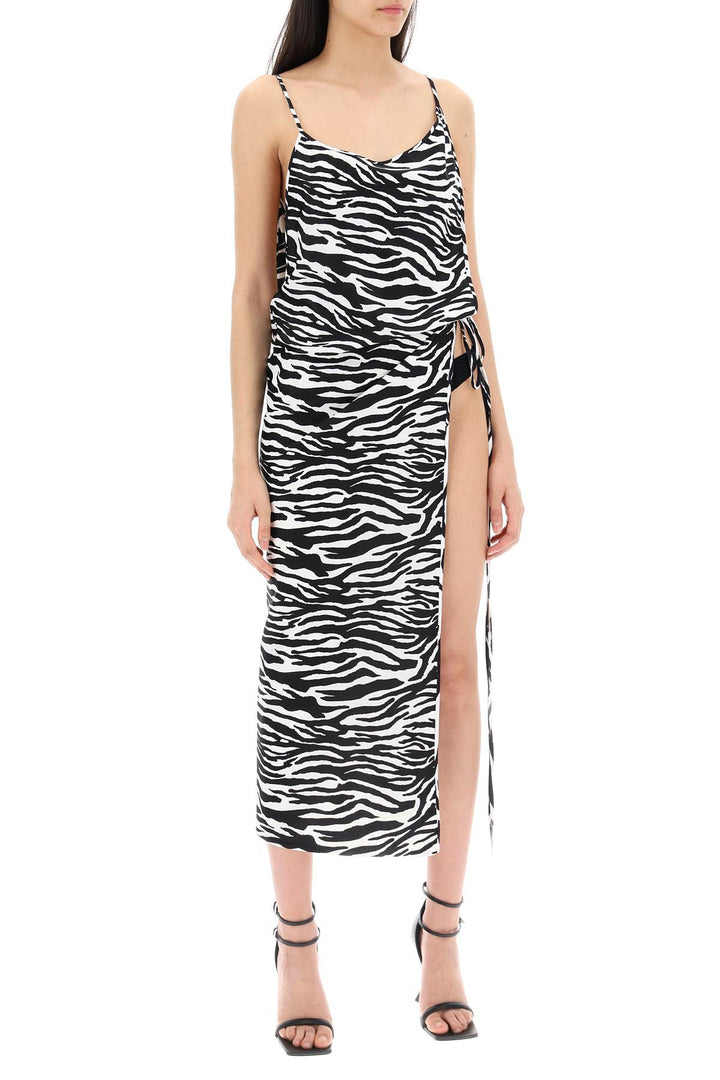 Abito Midi In Lycra Stampa Zebra