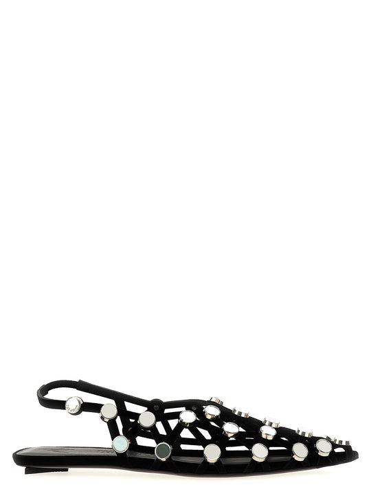 Grid Flat Shoes Black