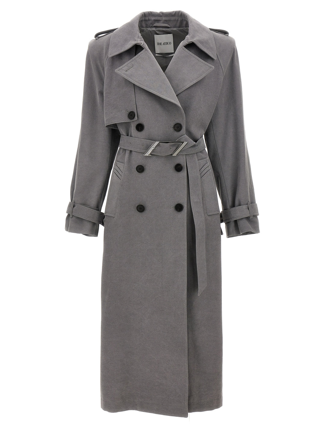 Double-Breasted Trench Coat Coats, Trench Coats Gray