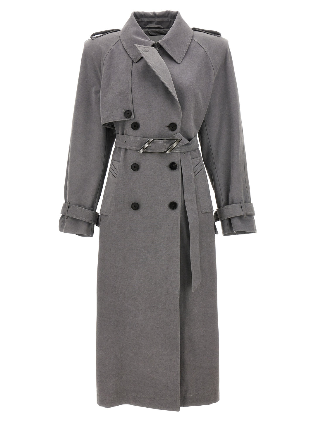 Double-Breasted Trench Coat Coats, Trench Coats Gray