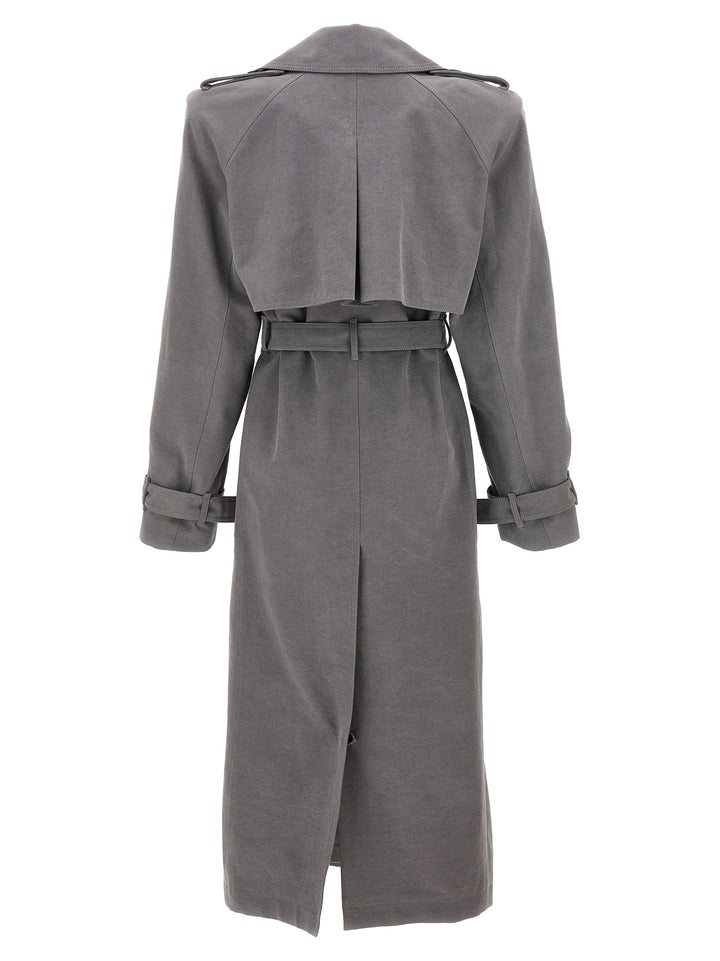 Double-Breasted Trench Coat Coats, Trench Coats Gray