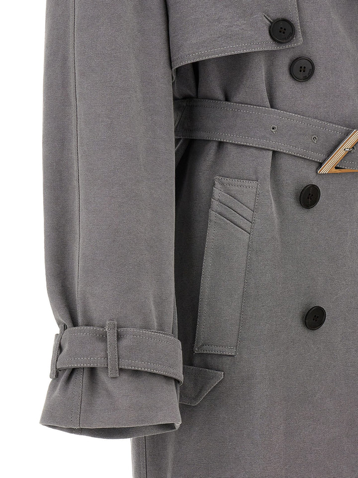 Double-Breasted Trench Coat Coats, Trench Coats Gray