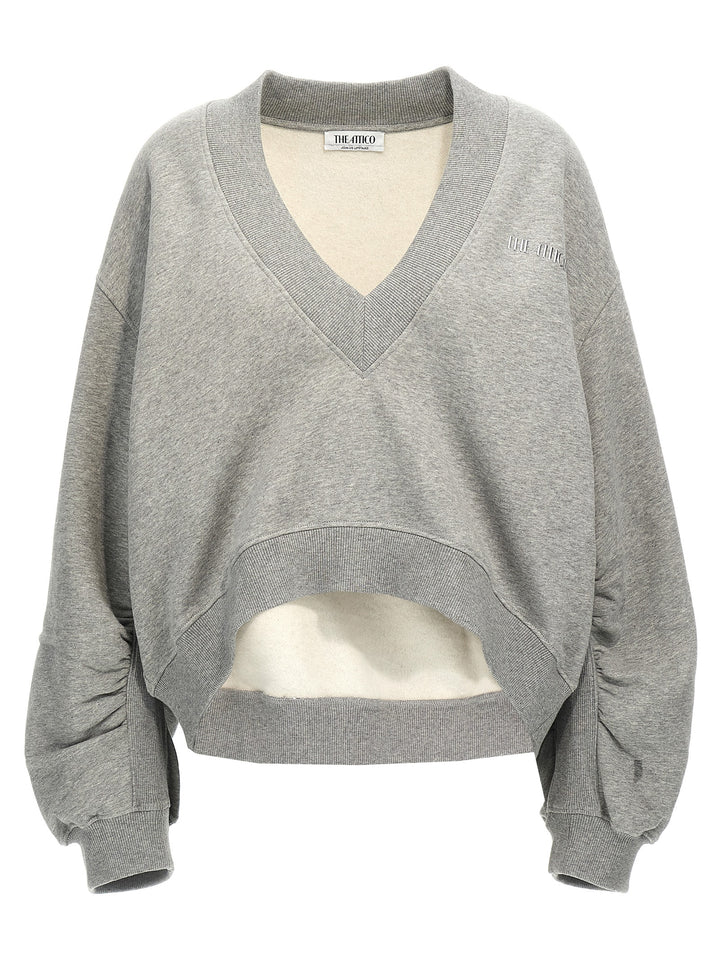 Cropped Logo Sweatshirt Gray