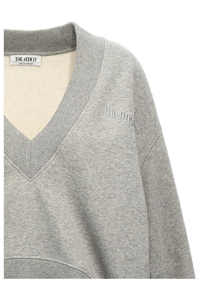 Cropped Logo Sweatshirt Gray