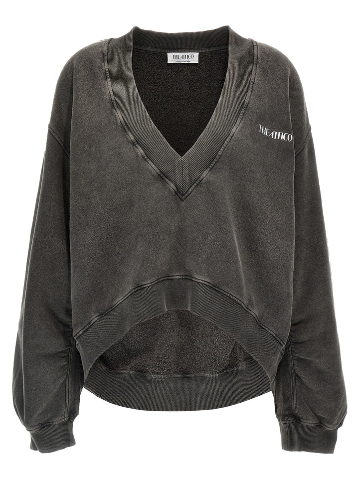 Cropped Logo Sweatshirt Gray