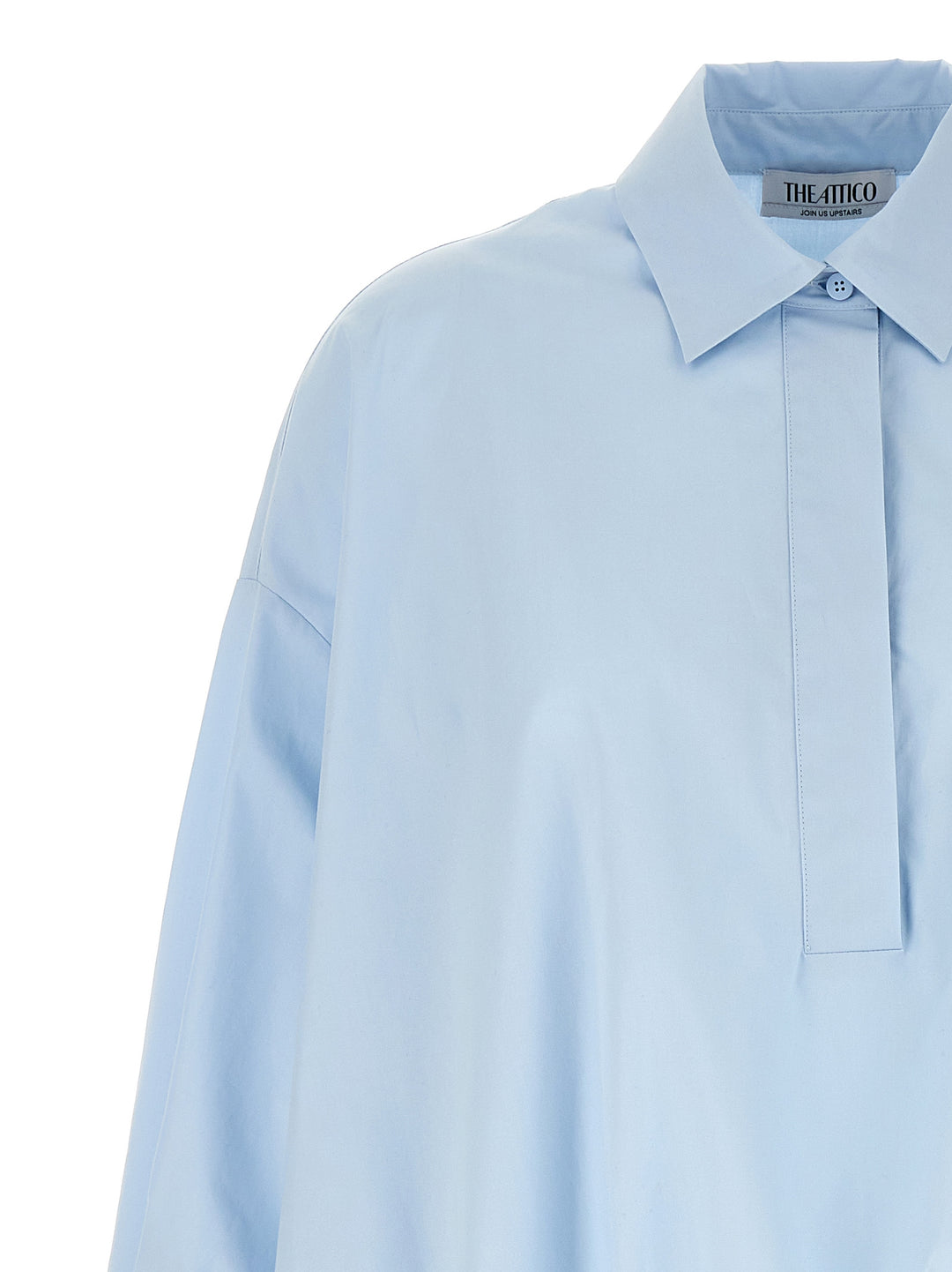 Logo Embroidery Shirt Shirt, Blouse Light Blue