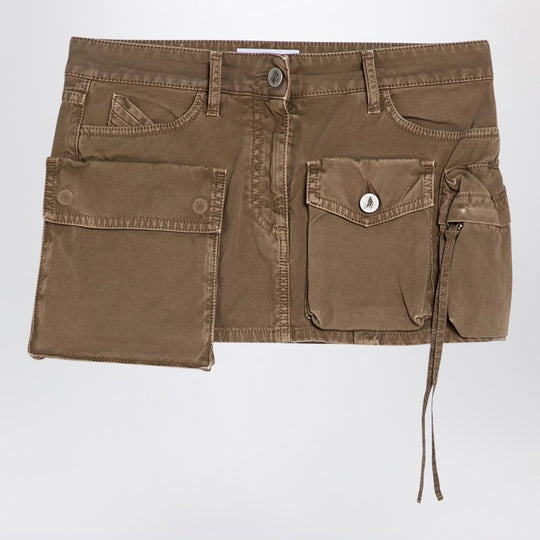 Fay Khaki Cargo Miniskirt