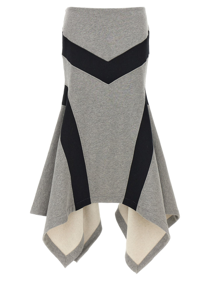 Asymmetrical Long Skirt Skirts Gray